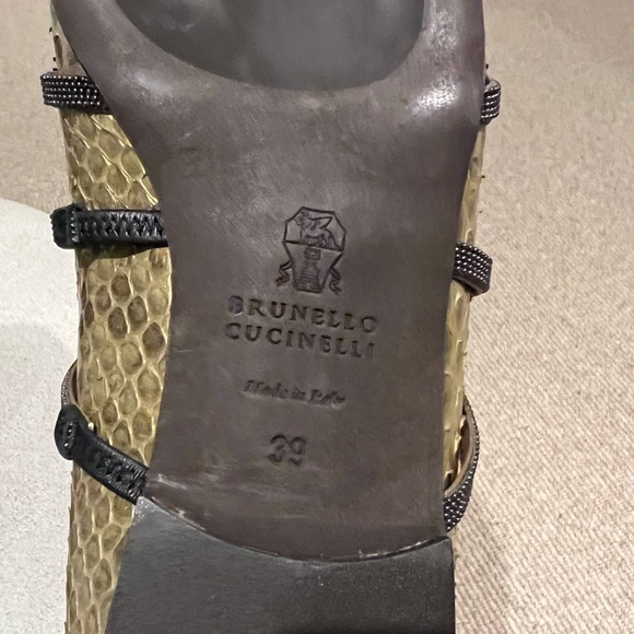 Brunello Cucinelli Flats with Shiny Monili Detail - Size 39 NWOT - Picture 5 of 9